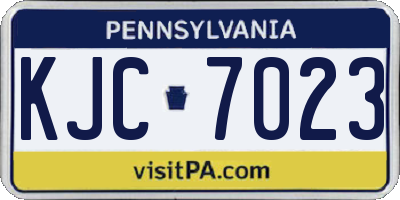 PA license plate KJC7023