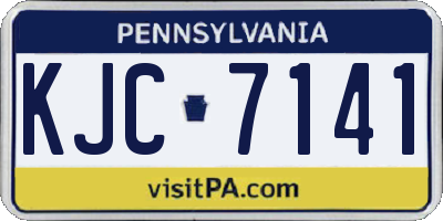 PA license plate KJC7141