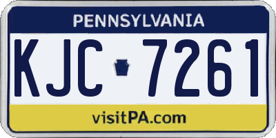 PA license plate KJC7261