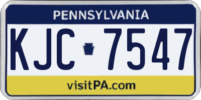PA license plate KJC7547