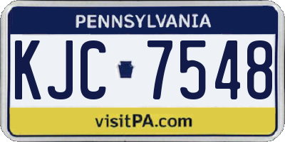 PA license plate KJC7548