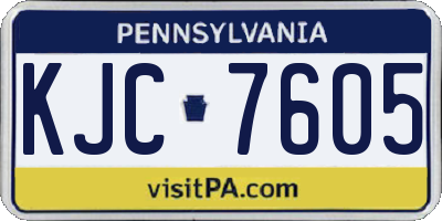 PA license plate KJC7605