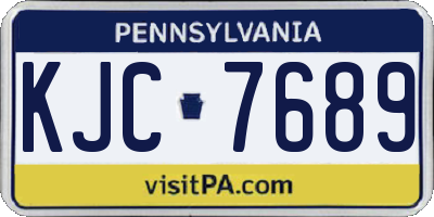 PA license plate KJC7689