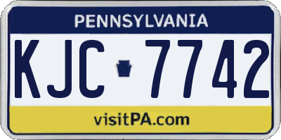PA license plate KJC7742
