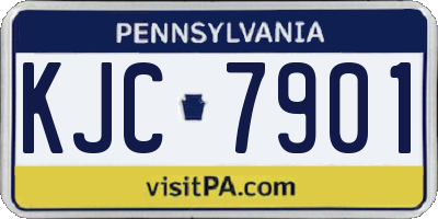 PA license plate KJC7901