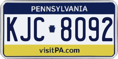 PA license plate KJC8092