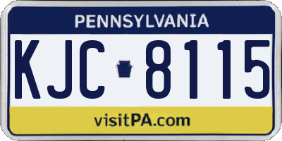 PA license plate KJC8115