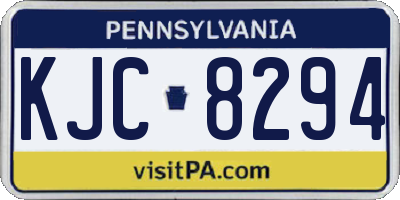 PA license plate KJC8294