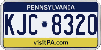 PA license plate KJC8320
