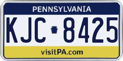 PA license plate KJC8425