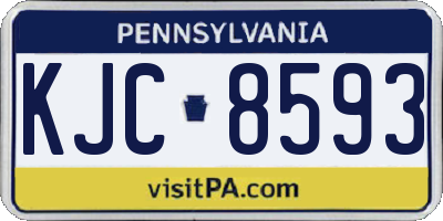 PA license plate KJC8593