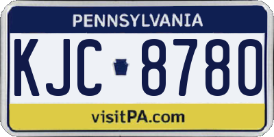 PA license plate KJC8780
