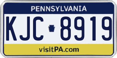 PA license plate KJC8919