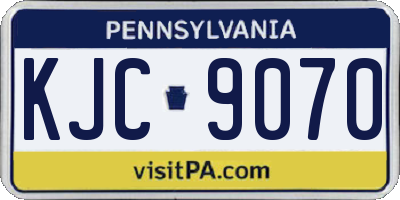 PA license plate KJC9070