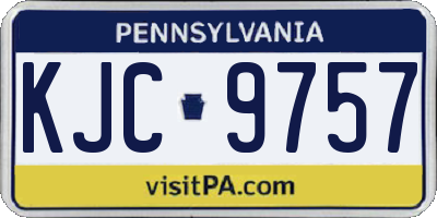 PA license plate KJC9757