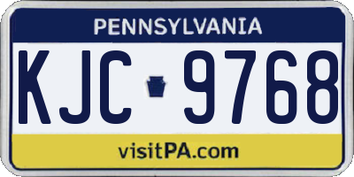 PA license plate KJC9768