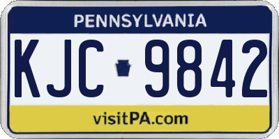PA license plate KJC9842