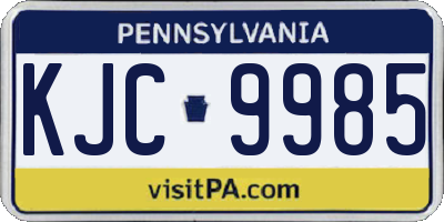 PA license plate KJC9985