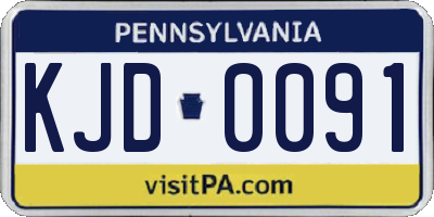 PA license plate KJD0091