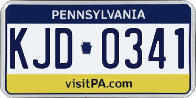 PA license plate KJD0341