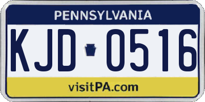 PA license plate KJD0516
