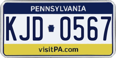 PA license plate KJD0567