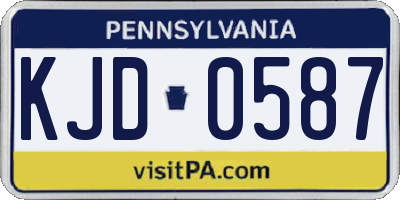 PA license plate KJD0587