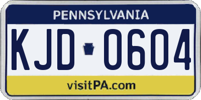 PA license plate KJD0604
