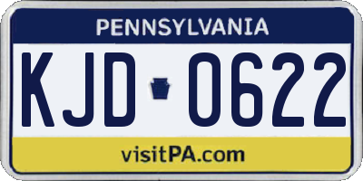 PA license plate KJD0622