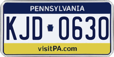 PA license plate KJD0630