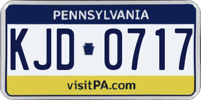 PA license plate KJD0717