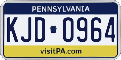 PA license plate KJD0964
