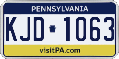PA license plate KJD1063