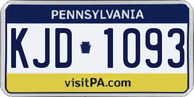 PA license plate KJD1093