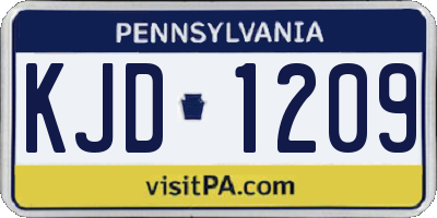 PA license plate KJD1209