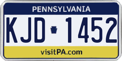 PA license plate KJD1452