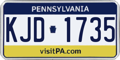 PA license plate KJD1735
