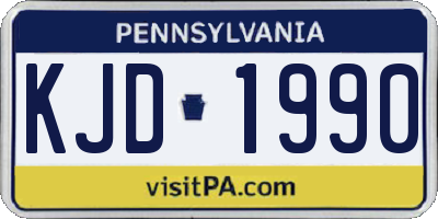 PA license plate KJD1990