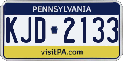 PA license plate KJD2133