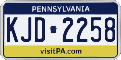 PA license plate KJD2258