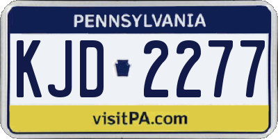 PA license plate KJD2277