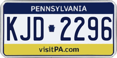 PA license plate KJD2296