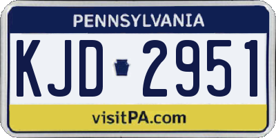 PA license plate KJD2951