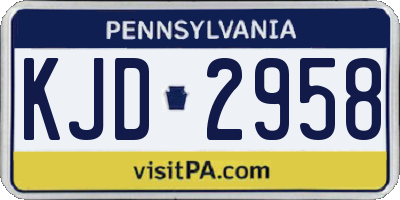 PA license plate KJD2958