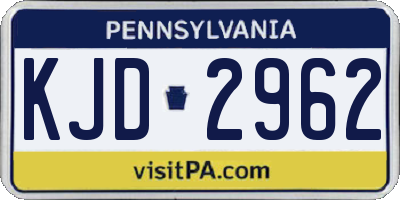 PA license plate KJD2962