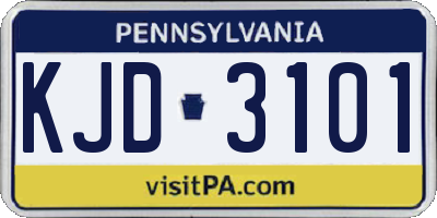 PA license plate KJD3101
