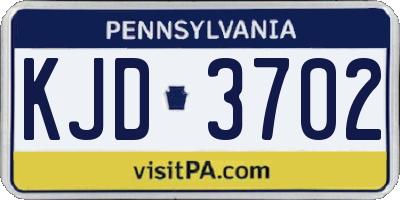 PA license plate KJD3702
