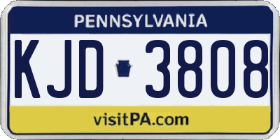 PA license plate KJD3808