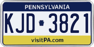 PA license plate KJD3821