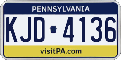 PA license plate KJD4136